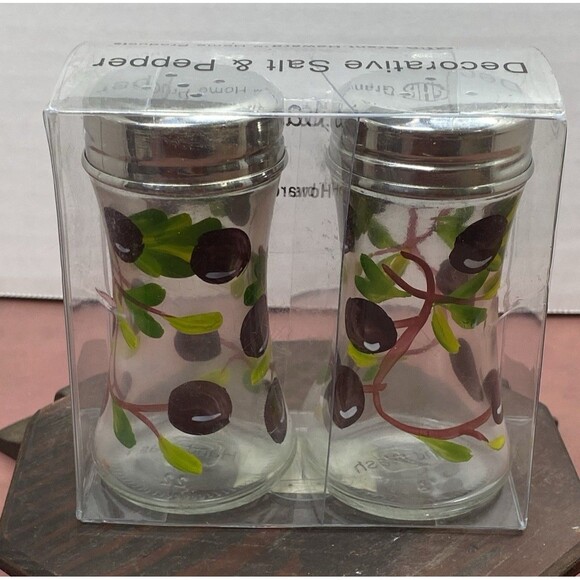 GHA Grant Howard Home Products Decorative Olive Tapered Salt & Pepper Set - Picture 4 of 9